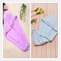 干发帽吸水速干纯棉薄款洗澡浴帽包头成人网红擦长头发干发巾|[两件装]浅蓝+浅紫送浴球