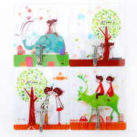 强力粘胶挂钩无痕门后挂钩挂衣服钩子贴墙粘钩免钉浴室挂钩不粘钩|浪漫爱情16个装