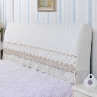 加厚全包床头罩床头套防尘罩1.5m床1.8m床简约现代纯色软包保护套|牛奶丝米白[全包] 1.5米