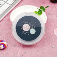 网红小号圆镜子手拿迷你化妆镜便携led带灯女生随身折叠韩国|黑色星球