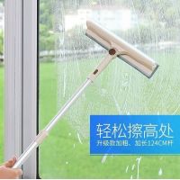 擦玻璃神器家用伸缩杆双面擦窗搽刷刮洗器高楼清洁清洗窗户工具|长杆[不可弯曲]加两块布