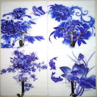 创意粘钩大号可爱无痕挂钩免钉墙壁魔力卫生间厨房承重卧室强力贴|青花瓷20个装