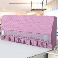 加厚全包床头罩床头套防尘罩1.5m床1.8m床简约现代纯色软包保护套|绸缎布紫色[全包] 1.2米