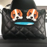 车载纸巾盒椅背挂式时尚山茶花汽车抽纸盒可爱迷你女创意餐巾盒套|纸巾盒[双大黄狗]