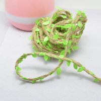 10米手工仿真树叶藤条麻绳绳子diy装饰照片墙捆绑缠管编织吊绳|荧光绿仿真叶 10米