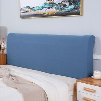 弹力万能床头罩床头套防尘罩弧形半圆欧式实木异形软包床头套通用|纯色深蓝色 床头长(220-240厘米)
