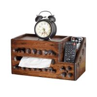 泰国原产柚木遥控器收纳盒实木质复古客厅茶几多功能纸巾盒抽纸盒|小号复古色150抽(横款)