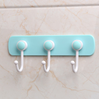 挂钩强力承重粘胶创意壁挂厨房卫生间浴室墙壁门后免钉打孔不粘钩|蓝色-3挂钩