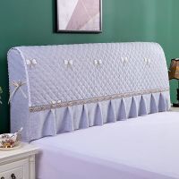 床头罩套全包床头罩加厚夹棉床头套床头防尘罩木板皮床床头保护罩|蝴蝶结-灰色 床头长1.8米