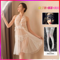 艾茉兰 女式情趣睡衣裙性感内衣用品制服套装破洞开档露乳免脱诱惑骚透视明网蕾丝袜女仆jk旗袍秘书OL学生空姐护士装角色扮演