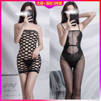 长夜漫漫女式情趣睡衣裙防勾丝袜连体内衣短身裤开档免脱超薄渔网性感破洞露乳诱惑成人用品男士透视明网蕾丝女仆jk秘书制服套装
