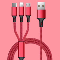 数据线三合一快充二合一拖3充电线器一拖三车载万能通用手机多头