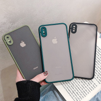 镜头防护透明撞色边框适用于苹果11ProMax手机壳iPhoneX个性创意7plus网红iPhone