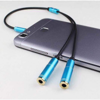 苹果手机电脑麦克风二合一音频线一分二 耳机双插头3.5mm一分二音