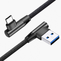 奥迪猫5A闪充游戏双弯头充电数据线安卓加长2m华为荣耀vivo小米手机