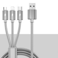 奥迪猫一拖三快充手机数据线苹果安卓type-c多功能充电器线加长3米车载x