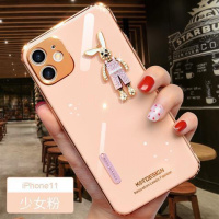 奥迪猫苹果11手机壳iPhone11pro可爱兔子女款网红防摔软套max电镀时尚薄