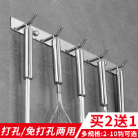 304不锈钢厨房挂钩排钩免打孔浴室强力粘胶挂钩粘钩承重墙壁挂