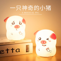 可爱台灯梦幻卡通小夜灯睡觉用婴儿卧室床头比心小猪硅胶喂奶拍拍