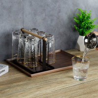 创意家用玻璃水杯挂架沥水托盘置物架杯架子水杯架收纳倒挂杯子架