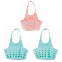 架篮水池好帮手]水槽沥水袋收纳架厨房用品置物架厨房收纳水龙头|[蓝色+蓝色+粉色]3个