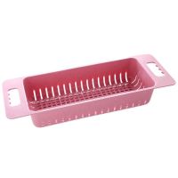 置物架架厨房洗塑料家用菜篮水槽小百货沥水篮洗菜盆沥水厨房用品|北欧粉 不可收缩普通滤水篮[1个装]