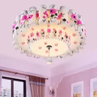 儿童房led卧室灯灯具灯饰温馨浪漫婚房圆形水晶灯吸顶灯现代简约