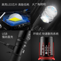 氙气家用w多功能便携小灯变焦1000超亮远射led可充电强光手电筒