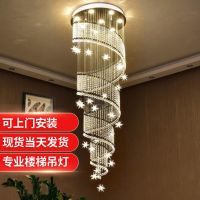 led大厅客厅吊灯水晶楼梯间复式楼梯楼中楼吊灯吊灯别墅楼梯灯长