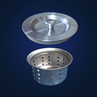 厨房不锈钢洗菜盆下水器止水盖提篮沥水过滤篮双槽水槽下水管配件|下水盖+提篮