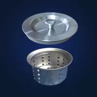 厨房不锈钢洗菜盆下水器止水盖提篮沥水过滤篮双槽水槽下水管配件|下水盖+提篮