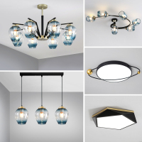 北欧灯具客厅吊灯家用轻奢简约现代卧室灯餐厅吊灯饰网红套餐组合