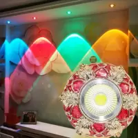嵌入式cob孔灯聚光灯led射灯天花灯筒灯三色变光七彩色客厅牛眼灯