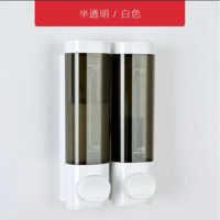 酒店浴室壁挂式手动双头沐浴露瓶子盒子给皂液器洗手液器|7007-2半透明白色
