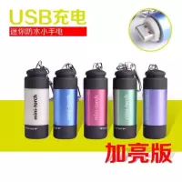 usb充电强光小手电筒袖珍迷你防水家用女生糖果色