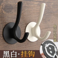 黑色北欧衣服挂钩壁挂鞋柜衣帽钩玄关墙壁衣柜勾挂衣钩免打孔单个