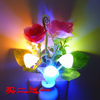 智能光控床头灯插电节能宝宝喂奶led小夜灯花瓶自动感应蘑菇起夜