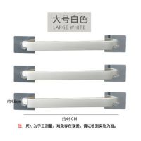 浴巾架厕所置物架卫生间浴室免打孔挂壁式厨房抹布架子鞋架毛巾架|3个架子+无痕贴[大号]米白