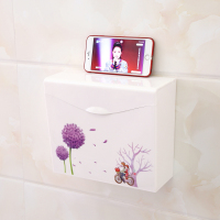 卫生间纸巾盒厕纸盒浴室平板纸盒厕所手纸架塑料草纸盒方形免打孔