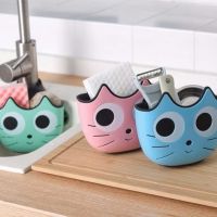 挂篮免打孔厨房水槽沥水篮卡通水池置物架收纳袋海绵水龙头沥水袋|猫咪沥水袋(粉色+绿色+蓝色)