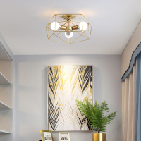 吸顶灯房间灯简约创意个性网红灯饰北欧卧室灯具铁艺几何现代温馨