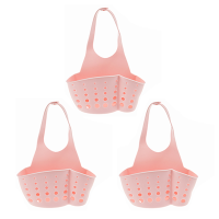 收纳沥水篮子创意水龙头厨房用品收纳架置物架水槽收纳挂袋沥水蓝|普通款-粉色3个装 沥水蓝