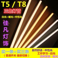 t5t8led灯管三色变光客厅家用吊顶长条1.2米暖黄色一体支架日光灯