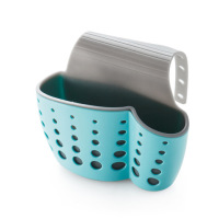 沥水篮厨房创意水槽置物架水池洗碗海绵收纳架塑料水龙头挂袋挂篮|(蓝色)按扣式