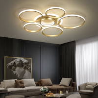 2020年新款轻奢客厅灯简约现代大气圆形圆环led创意卧室吸顶灯具