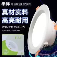 泰祥白富美筒灯嵌入式射灯孔灯客厅吊顶灯走廊天花灯筒灯6寸20w