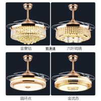 电风扇家用欧式水晶隐形吊扇奢华客厅灯大风力吊灯一体餐厅静音带