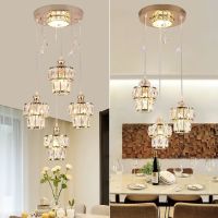 led水晶餐厅吊灯现代简约三头四头书房卧室吧台饭厅餐桌灯具灯饰