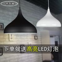 创意简约现代单头小吊灯理发店吧台饭厅个性餐厅网吧圆形彩色灯罩