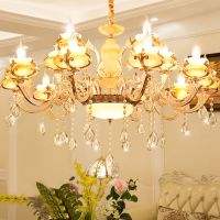 欧式吊灯客厅卧室水晶灯锌合金玉石吊灯美式吊灯现代简约灯具灯饰